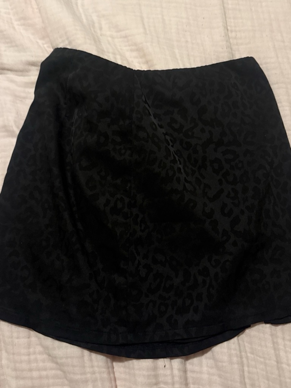 Forever 21 Black Leopard Jacquard A-Line Mini Skirt